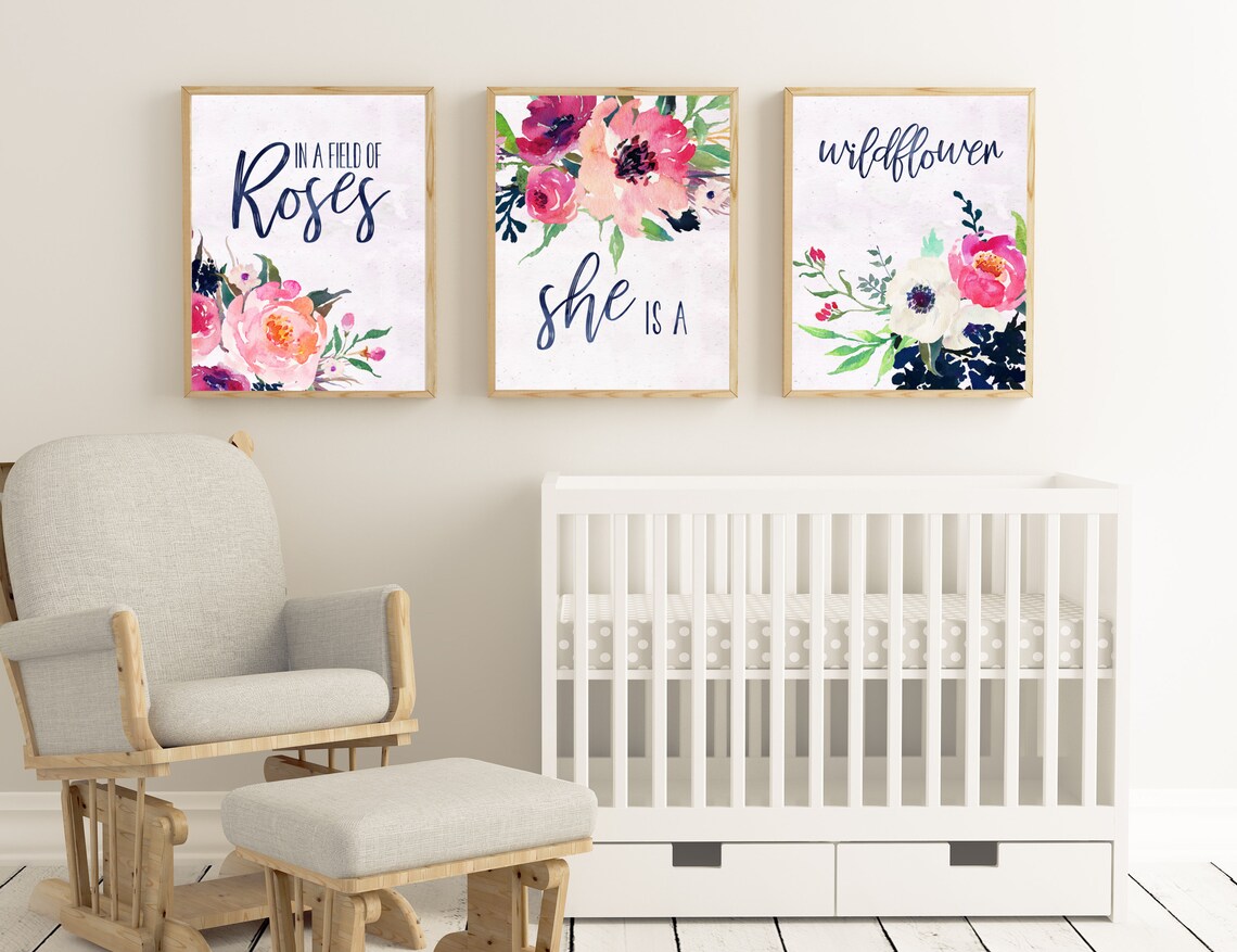 Nursery Wall Art Nursery PRINTABLE Art Baby Girl Nursery Decor - Etsy