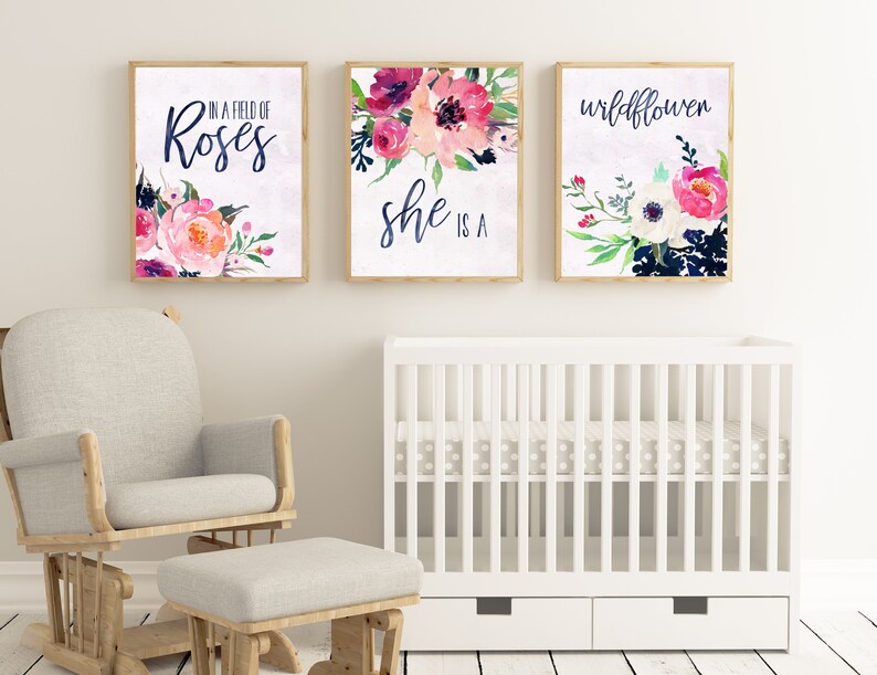 Nursery Wall Art Nursery PRINTABLE Art Baby Girl Nursery Decor - Etsy