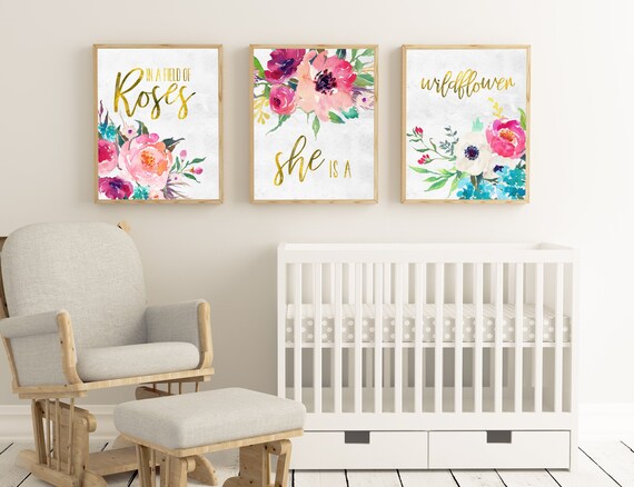 baby girl nursery wall