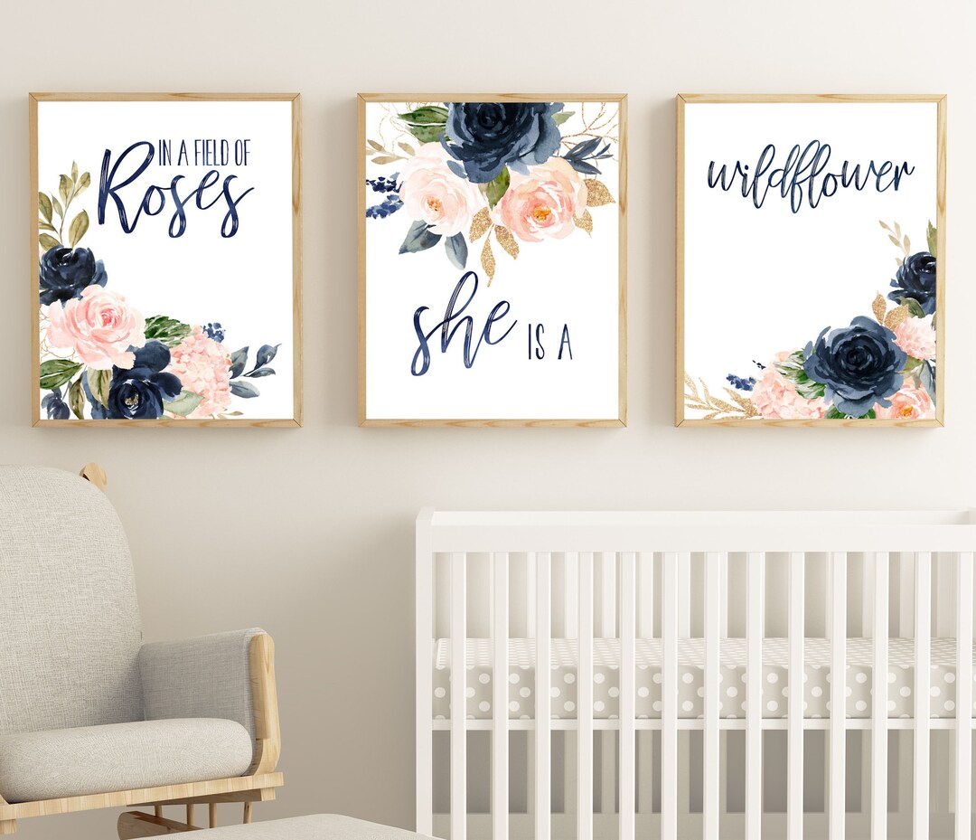 Nursery Wall Art Nursery PRINTABLE Art Baby Girl Nursery Decor Blush ...