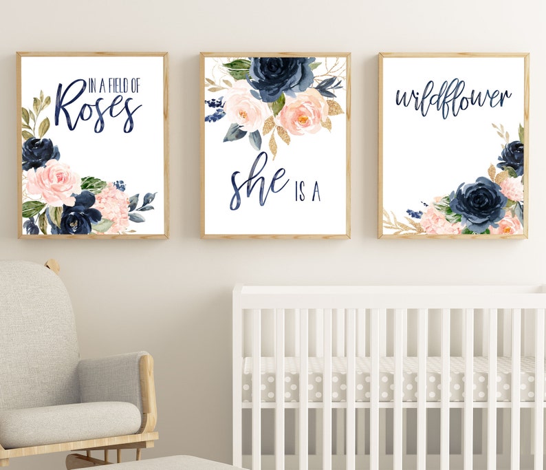Nursery Wall Art Nursery PRINTABLE Art Baby Girl Nursery Decor Etsy