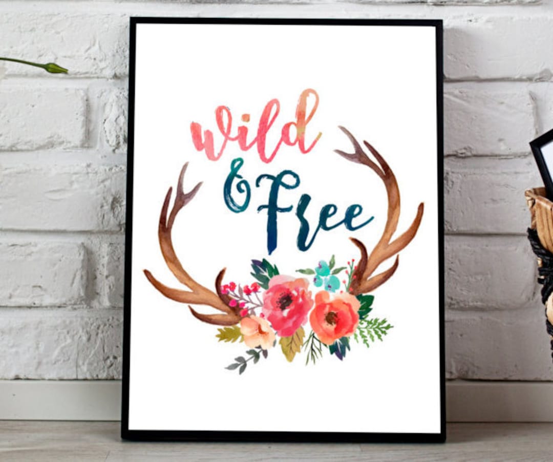 Tribal Nursery Printable Wild and Free Print Boho Nursery - Etsy