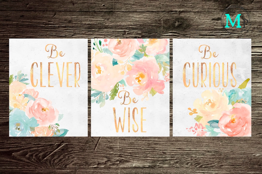 Nursery Wall Art Nursery PRINTABLE Art Baby Girl Nursery Decor Coral ...