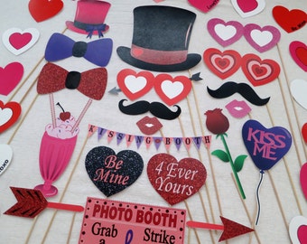 PDF - Be My Valentine Photo Booth Props - PRINTABLE Photobooth DIY Valentine's Day