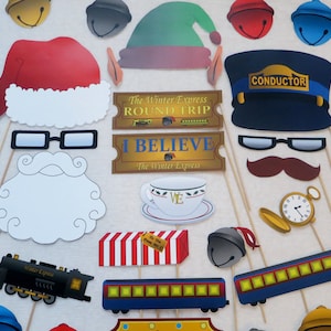 Christmas Train Photo Booth Props (Winter Express train name) - INSTANT DOWNLOAD