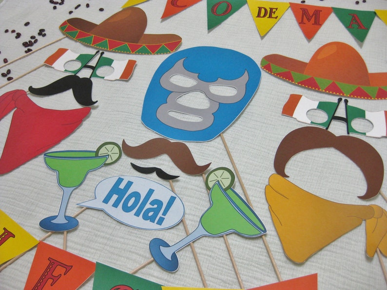 PDF - Cinco de Mayo photo booth props/decorations/craft - printable DIY image 2