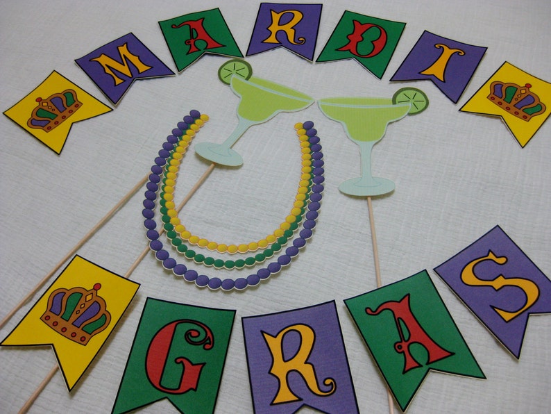 PDF Mardi Gras photo booth props/decorations/craft printable DIY image 4