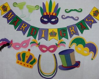 PDF - Mardi Gras photo booth props/decorations/craft - printable DIY