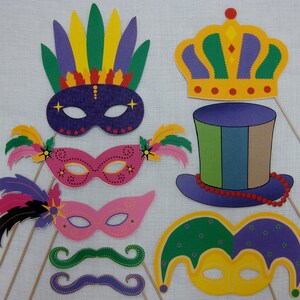 PDF Mardi Gras photo booth props/decorations/craft printable DIY image 2