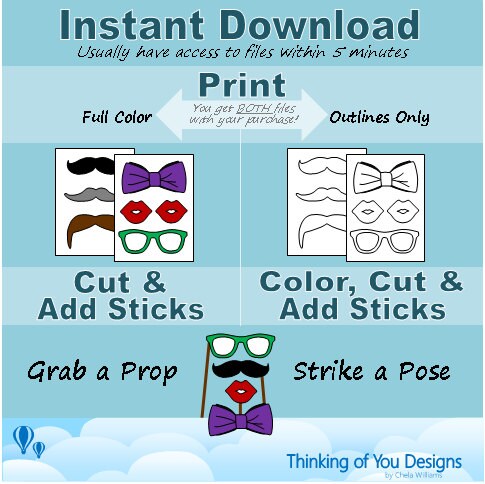 PDF Boy Baby Shower Photo Booth Props PRINTABLE Photobooth | Etsy