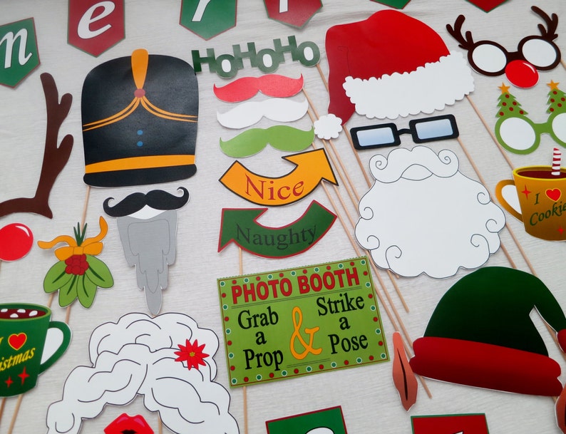 Christmas Photo Booth Props INSTANT DOWNLOAD image 3