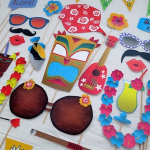 Hawaiian Luau Photo Booth Props - INSTANT DOWNLOAD