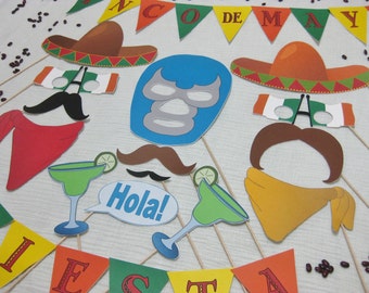 PDF -  Cinco de Mayo photo booth props/decorations/craft - printable DIY