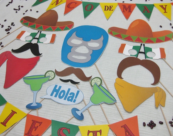 PDF -  Cinco de Mayo photo booth props/decorations/craft - printable DIY