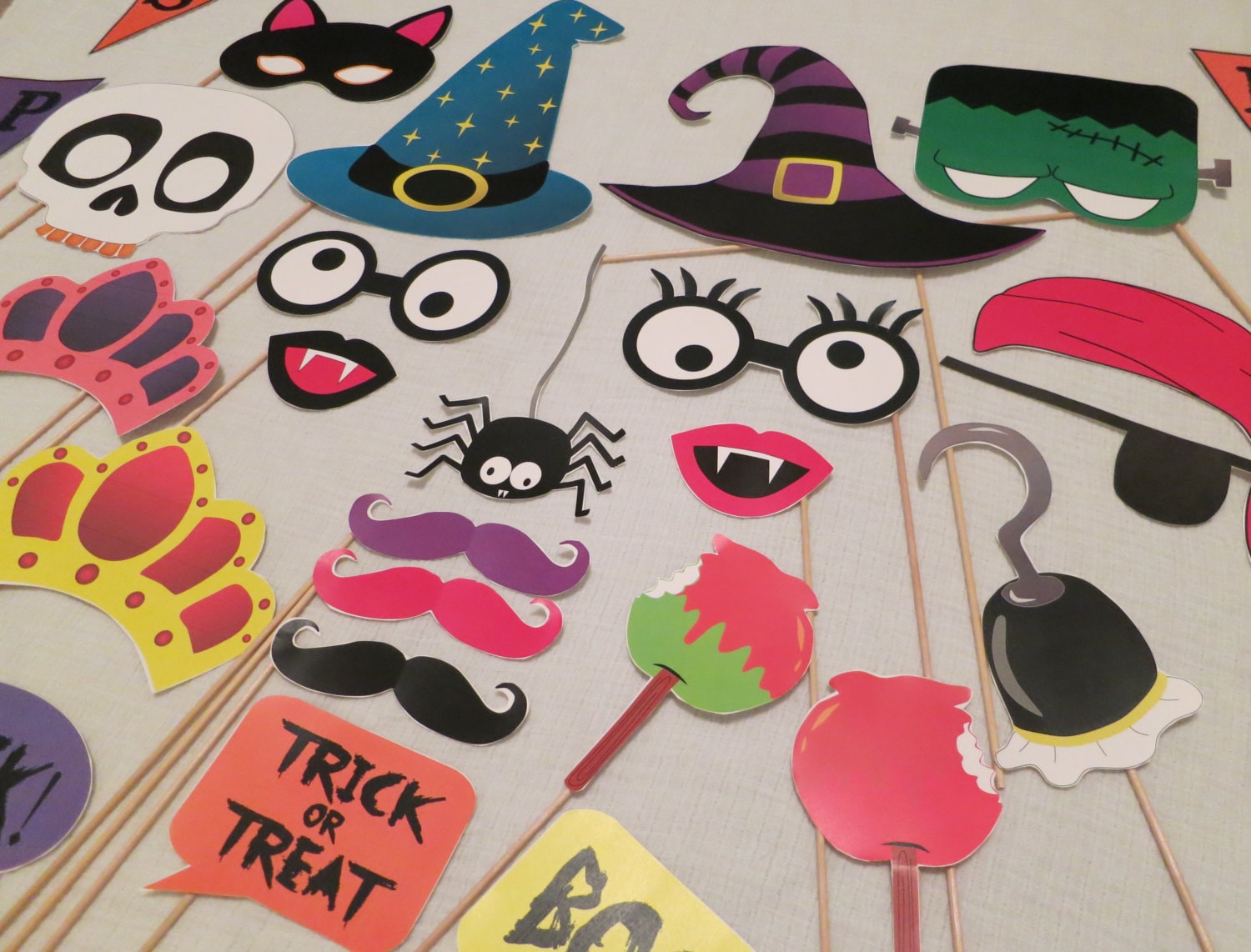 PDF Halloween Photo Booth Props Printable DIY Etsy