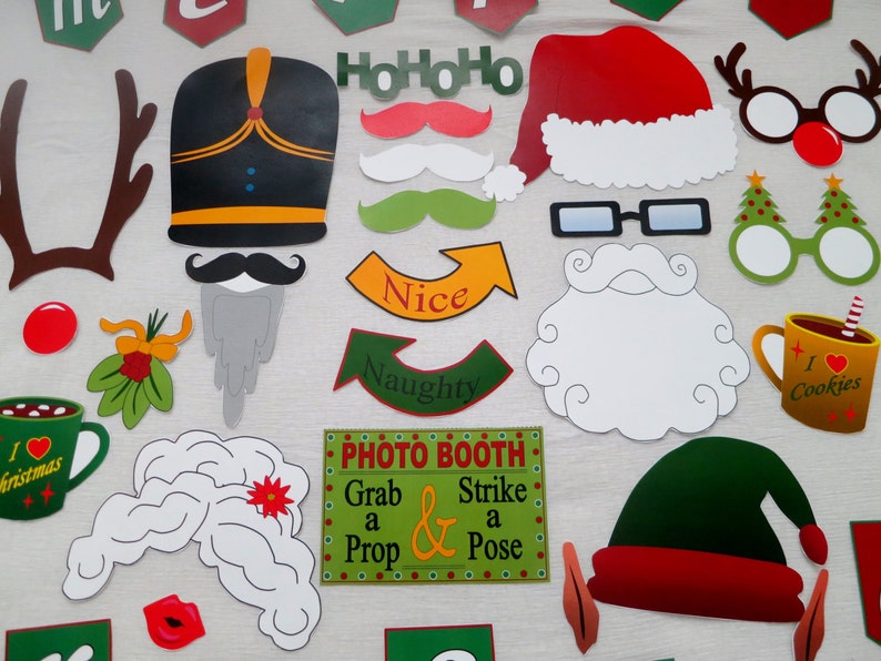 Christmas Photo Booth Props INSTANT DOWNLOAD image 2