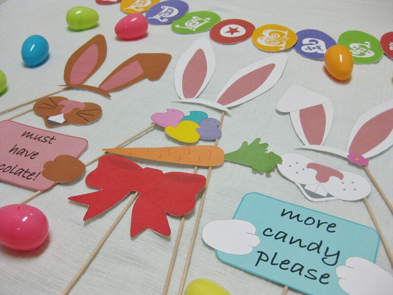 PDF Easter photo booth props/decorations/craft printable DIY image 2