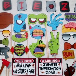 Zombie Apocalypse Photo Booth Props INSTANT DOWNLOAD image 3