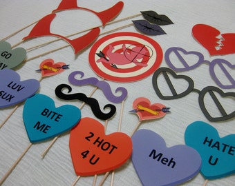 PDF - ANTI-Valentine's Day photo booth props/decorations/craft - printable DIY