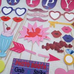 PDF Valentine's Day photo booth props/decorations/craft printable DIY image 2