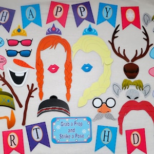 PDF - Frozen Winter Photo Booth Props for Birthday Party - PRINTABLE ...