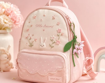 Handmade Leather Snowdrop Flower Backpack Charm | Floral Bag Accessory