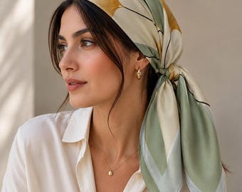 Mulberry Silk Scarf for Women | Vintage Boho Bandana | Elegant Neck Wrap | Luxury Head Scarf