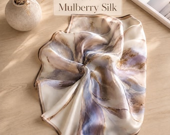 Mulberry  Silk Scarf for Women | Vintage Boho Bandana | Elegant Neck Wrap Gift For Her