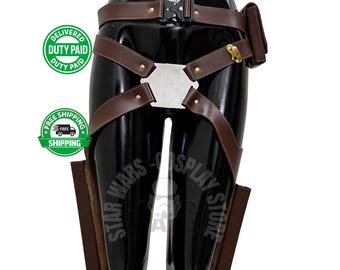 Sabine Wren Starwars Mandalorian Cosplay Leather Belt with Double Holster Costume Cosplay
