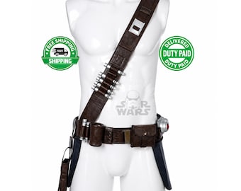 Din Djarin Mandalorian Leather Belt & Bandolier – Cosplay Armor Accessory