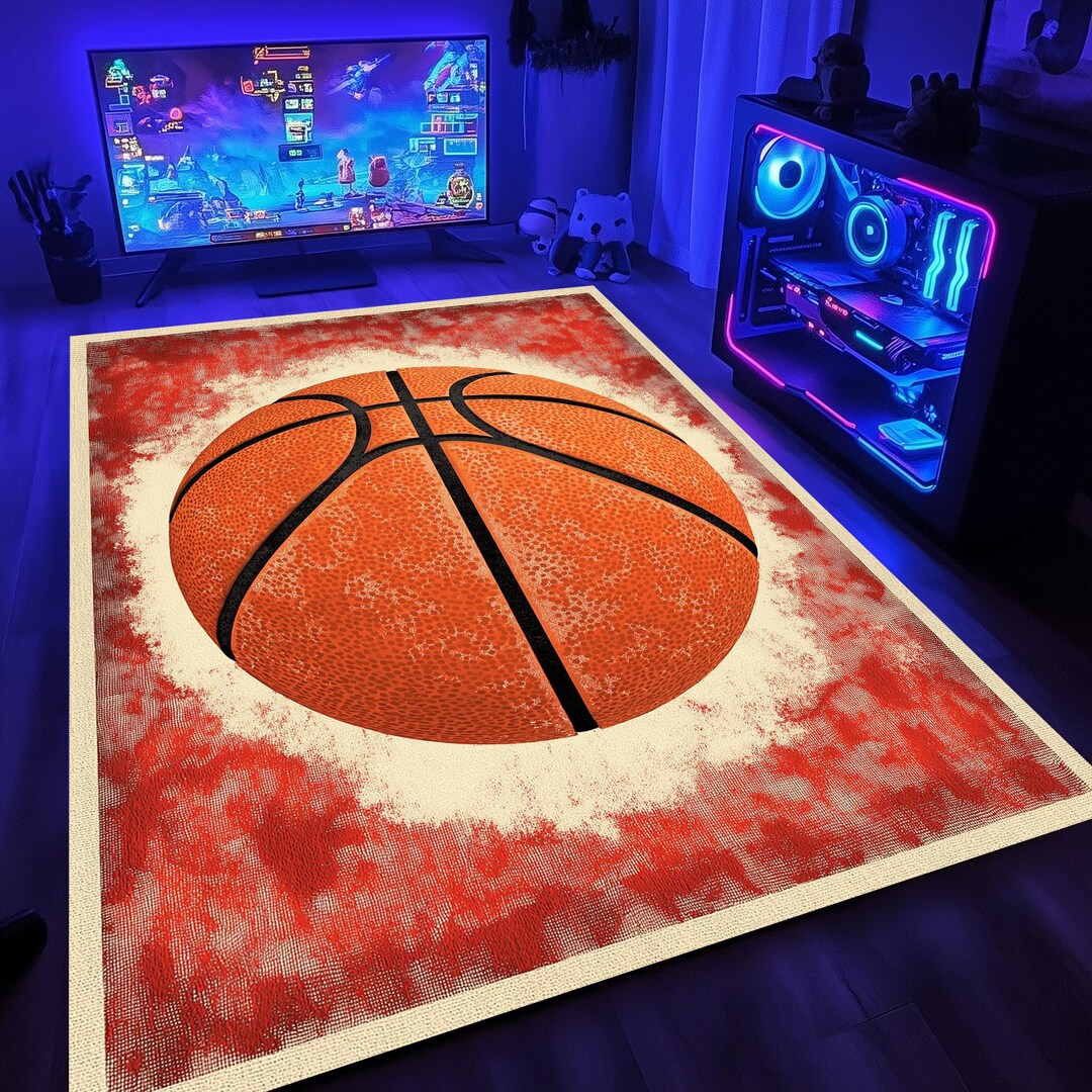 Basketball Rug, Basketball Court Rug, Sports Gamer Rug, Basketball Area ...