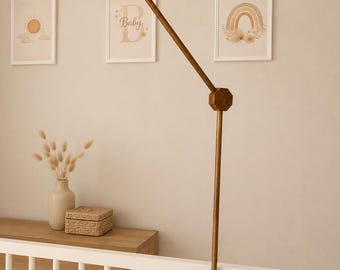 Bras de suspension mobile pour lit de bébé en bois naturel : ajustement universel