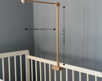 Natuurlijk hout babywieg mobiele hanger arm universele pasvorm babymobiel houder houten wieg mobiele baby mobiele hanger baby mobiele arm