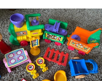 Lote de trenes con sonidos divertidos Little People de Fisher-Price, 2001