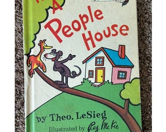 In a People House di Theo. LeSieg, edizione vintage con copertina rigida, Bright & Early Book, 1972