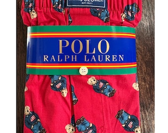 Polo Ralph Lauren Flagge Sweater Print Boxer Shorts Rot Neu mit Etikett XL Sammlerstück