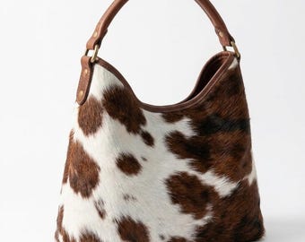 Genuine Cowhide Leather Hobo Bag – Women's Western Shoulder Tote