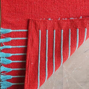 Handwoven Cotton Yoga Mat – Textured Boho Rug, Natural Anti-Slip Grip image 14