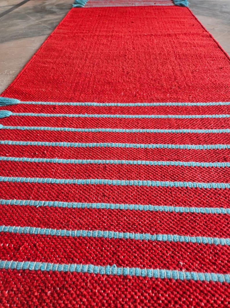 Handwoven Cotton Yoga Mat – Textured Boho Rug, Natural Anti-Slip Grip image 20