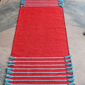 Handwoven Cotton Yoga Mat – Textured Boho Rug, Natural Anti-Slip Grip image 16