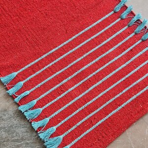 Handwoven Cotton Yoga Mat – Textured Boho Rug, Natural Anti-Slip Grip image 9