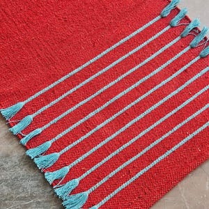 Handwoven Cotton Yoga Mat – Textured Boho Rug, Natural Anti-Slip Grip image 19
