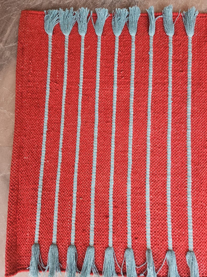 Handwoven Cotton Yoga Mat – Textured Boho Rug, Natural Anti-Slip Grip image 12