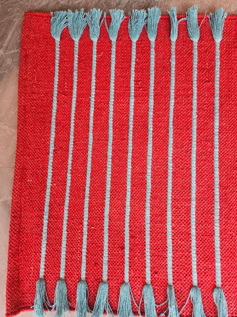 Handwoven Cotton Yoga Mat – Textured Boho Rug, Natural Anti-Slip Grip image 11