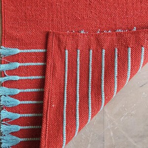 Handwoven Cotton Yoga Mat – Textured Boho Rug, Natural Anti-Slip Grip image 13