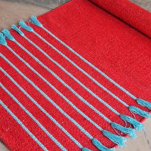 Handwoven Cotton Yoga Mat – Textured Boho Rug, Natural Anti-Slip Grip image 17
