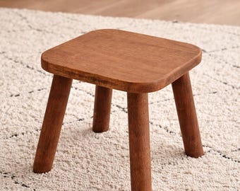 Small Wooden Stool, Solid Wood Footstool, Minimalist Kids Stool, Nordic Home Decor Seat, Low Wooden Bench for Living Room Bedroom
