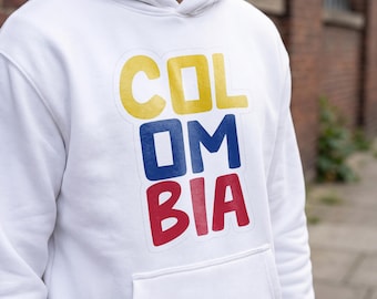 Sudadera con capucha de Colombia, Sudadera llamativa de Colombia, Sudadera con capucha de bloques de color, Sudadera con capucha de orgullo nacional, Sudadera con capucha informal unisex, Sudadera con capucha de regalo para amantes de los viajes