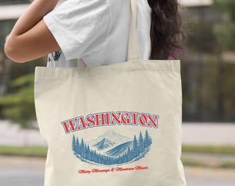 Washington Tote Bag, Retro Washington State Bag, Vintage Washington Bag, Washington Travel Gift, Washington Vacation Tote Bag, Texas Gift