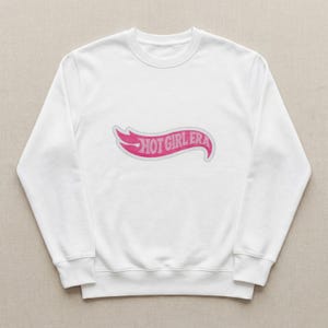 Hot Girl Era Sweatshirt, Pink Flame Graphic Crewneck, Trendy Aesthetic Sweatshirt, Y2K Streetwear Pullover, Cute Bold Statement Top